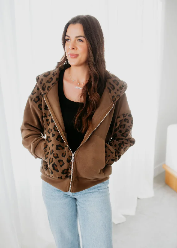 Maye Leopard Print Zip Jacket