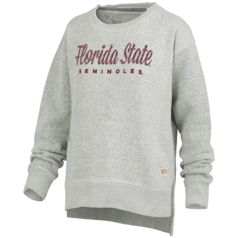 Pressbox Women's Florida State Seminoles Crew Fleece - Oatmeal