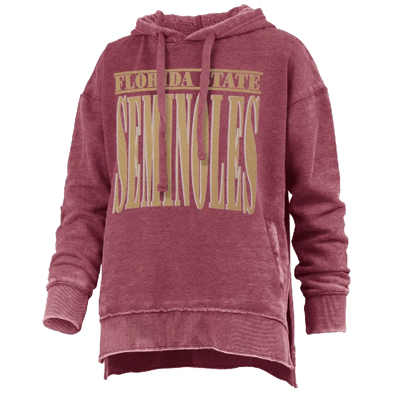 Pressbox Women's Florida State Seminoles Side-Split Vintage Hood - Garnet