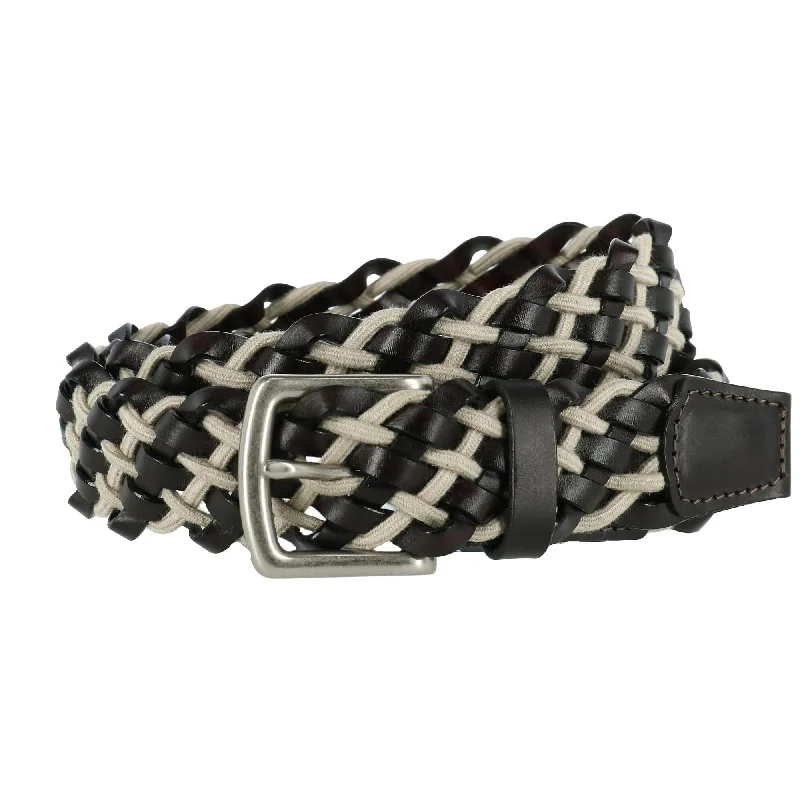 Como Leather and Cotton Cord Braided Belt