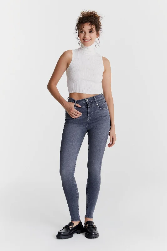 Lisa Skinny Denim Jeans - Smoked Grey - L30