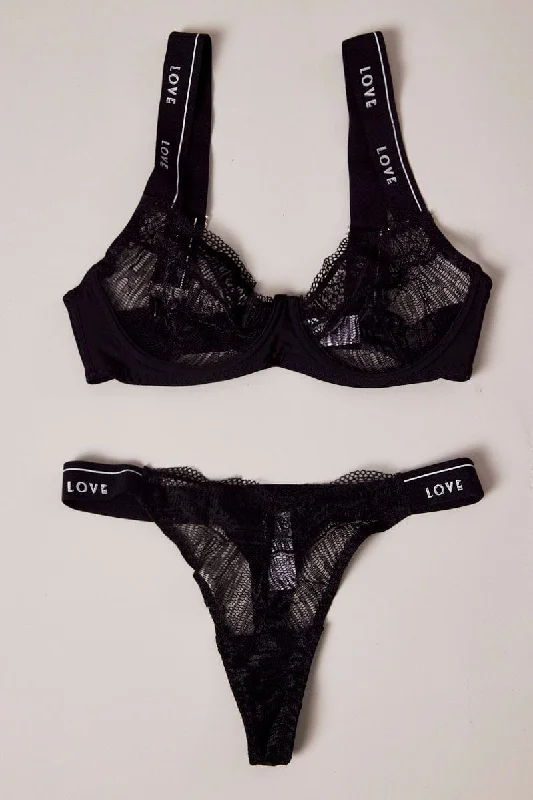 Black Lace Lingerie Set